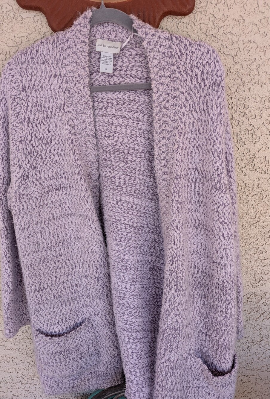 Soft Surroundings Lavender Cream Bouclé Sweater